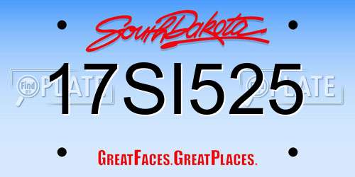 17SI525 South Dakota License Plate