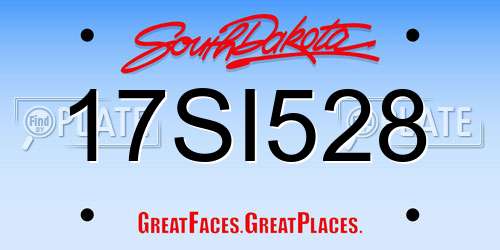 17SI528 South Dakota License Plate