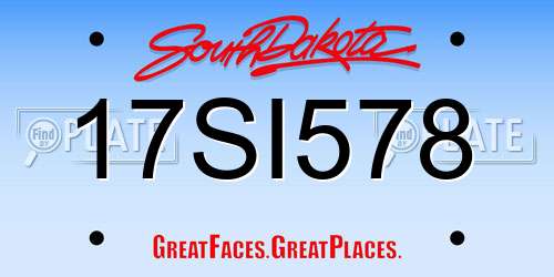 17SI578 South Dakota License Plate