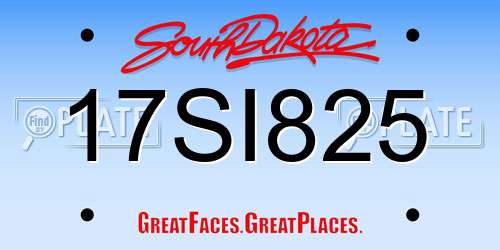 17SI825 South Dakota License Plate