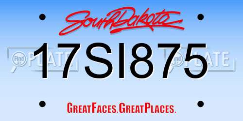 17SI875 South Dakota License Plate