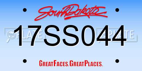17SS044 South Dakota License Plate