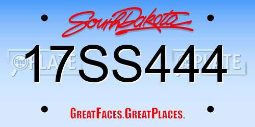 17SS444 South Dakota License Plate