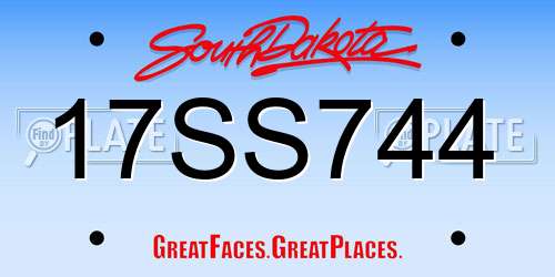 17SS744 South Dakota License Plate