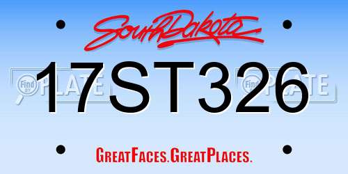 17ST326 South Dakota License Plate