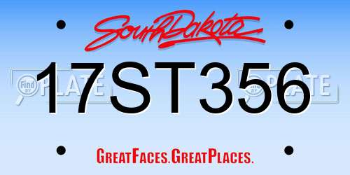 17ST356 South Dakota License Plate