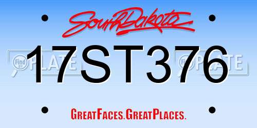 17ST376 South Dakota License Plate