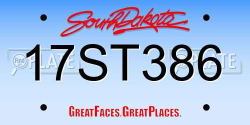 17ST386 South Dakota License Plate