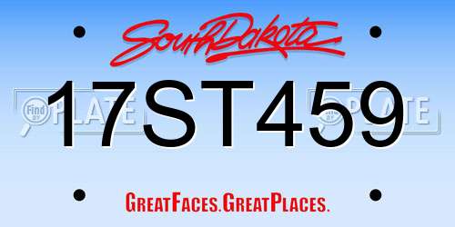 17ST459 South Dakota License Plate
