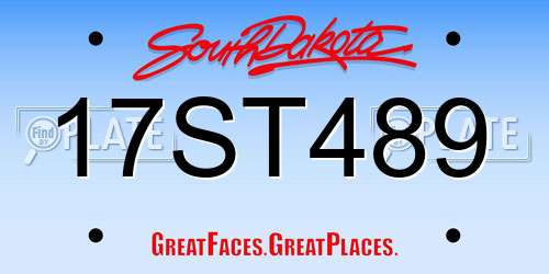 17ST489 South Dakota License Plate