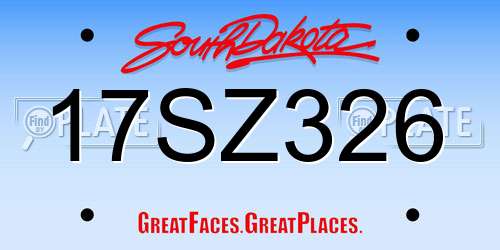 17SZ326 South Dakota License Plate