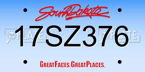 17SZ376 South Dakota License Plate