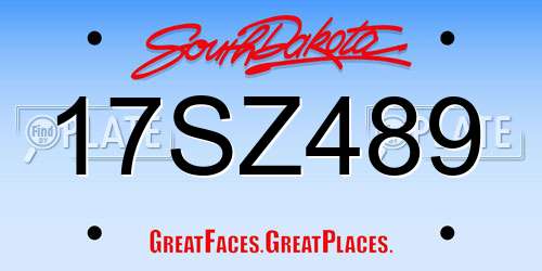 17SZ489 South Dakota License Plate
