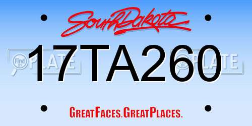 17TA260 South Dakota License Plate