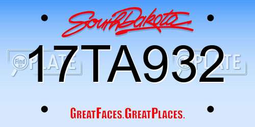 17TA932 South Dakota License Plate