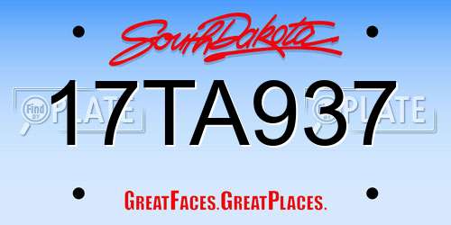 17TA937 South Dakota License Plate