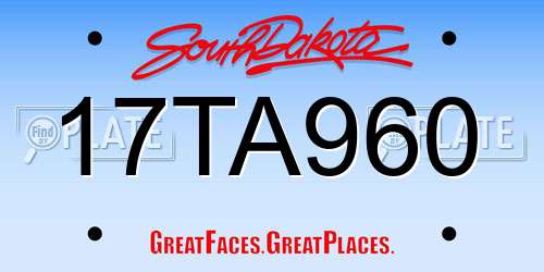 17TA960 South Dakota License Plate