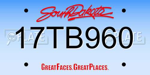 17TB960 South Dakota License Plate
