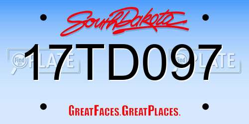 17TD097 South Dakota License Plate