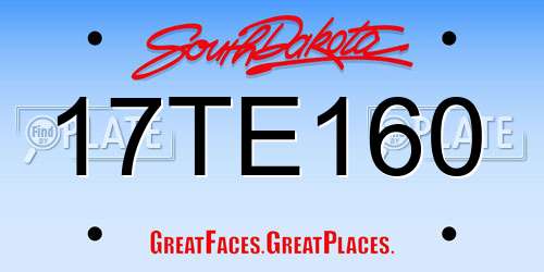17TE160 South Dakota License Plate