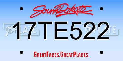 17TE522 South Dakota License Plate