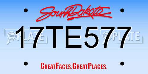 17TE577 South Dakota License Plate