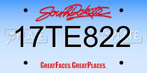 17TE822 South Dakota License Plate