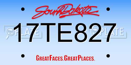 17TE827 South Dakota License Plate