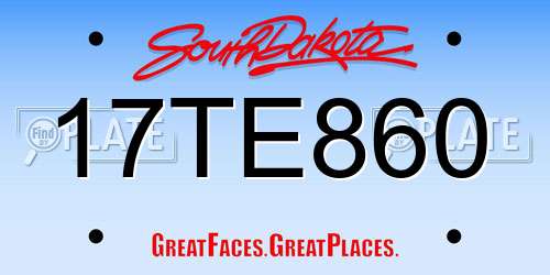 17TE860 South Dakota License Plate