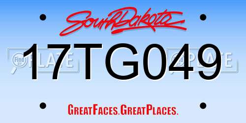 17TG049 South Dakota License Plate