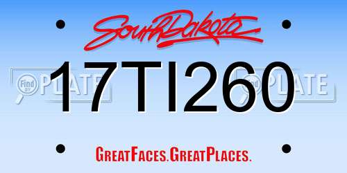 17TI260 South Dakota License Plate