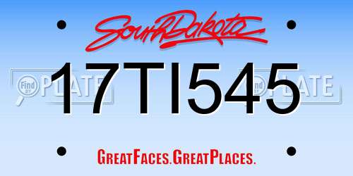 17TI545 South Dakota License Plate