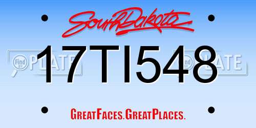 17TI548 South Dakota License Plate