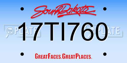 17TI760 South Dakota License Plate