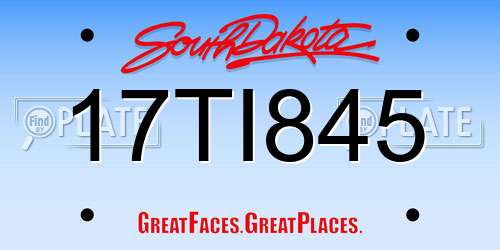 17TI845 South Dakota License Plate