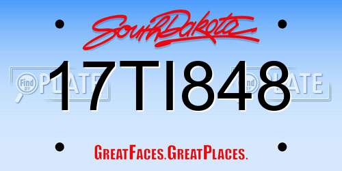 17TI848 South Dakota License Plate