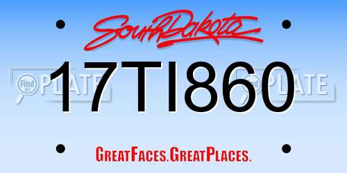 17TI860 South Dakota License Plate