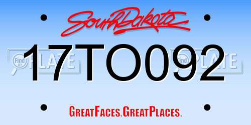 17TO092 South Dakota License Plate