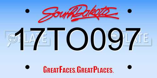 17TO097 South Dakota License Plate