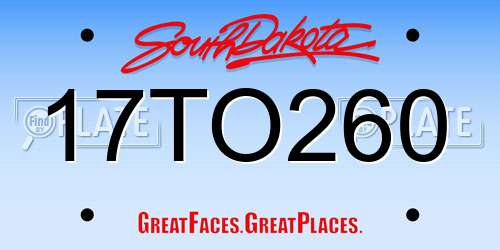 17TO260 South Dakota License Plate