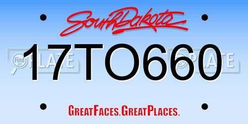 17TO660 South Dakota License Plate