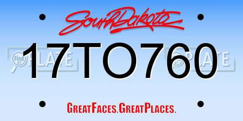 17TO760 South Dakota License Plate