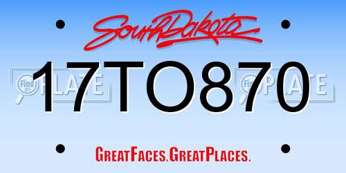 17TO870 South Dakota License Plate