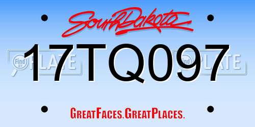 17TQ097 South Dakota License Plate