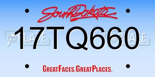 17TQ660 South Dakota License Plate