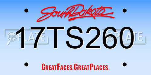 17TS260 South Dakota License Plate