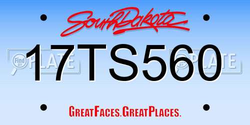 17TS560 South Dakota License Plate