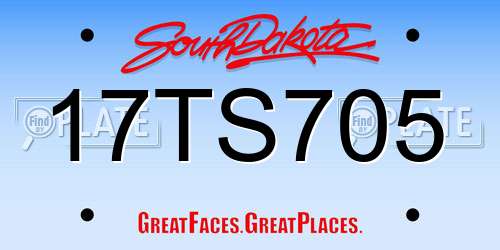 17TS705 South Dakota License Plate