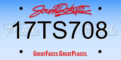 17TS708 South Dakota License Plate