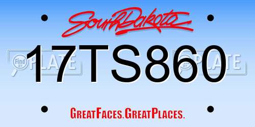 17TS860 South Dakota License Plate